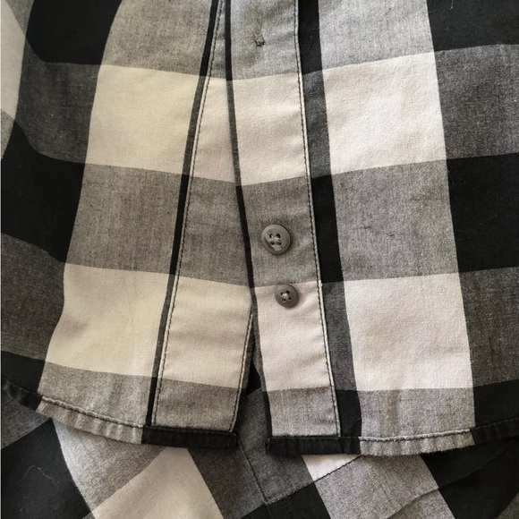 SHIRT Spring+Mercer Men’s Sz L Plaid Black Gray Long Sleeve Button Daw - Picture 9 of 10